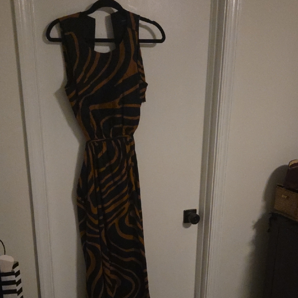 New Banana Republic Black and Brown Maxi Dress